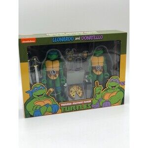 NECA TMNT Teenage Mutant Ninja Turtles LEONARDO AND DONATELLO 2 Pack Figure NEW
